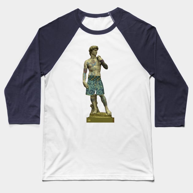 Tatts of David Baseball T-Shirt by Muga Design